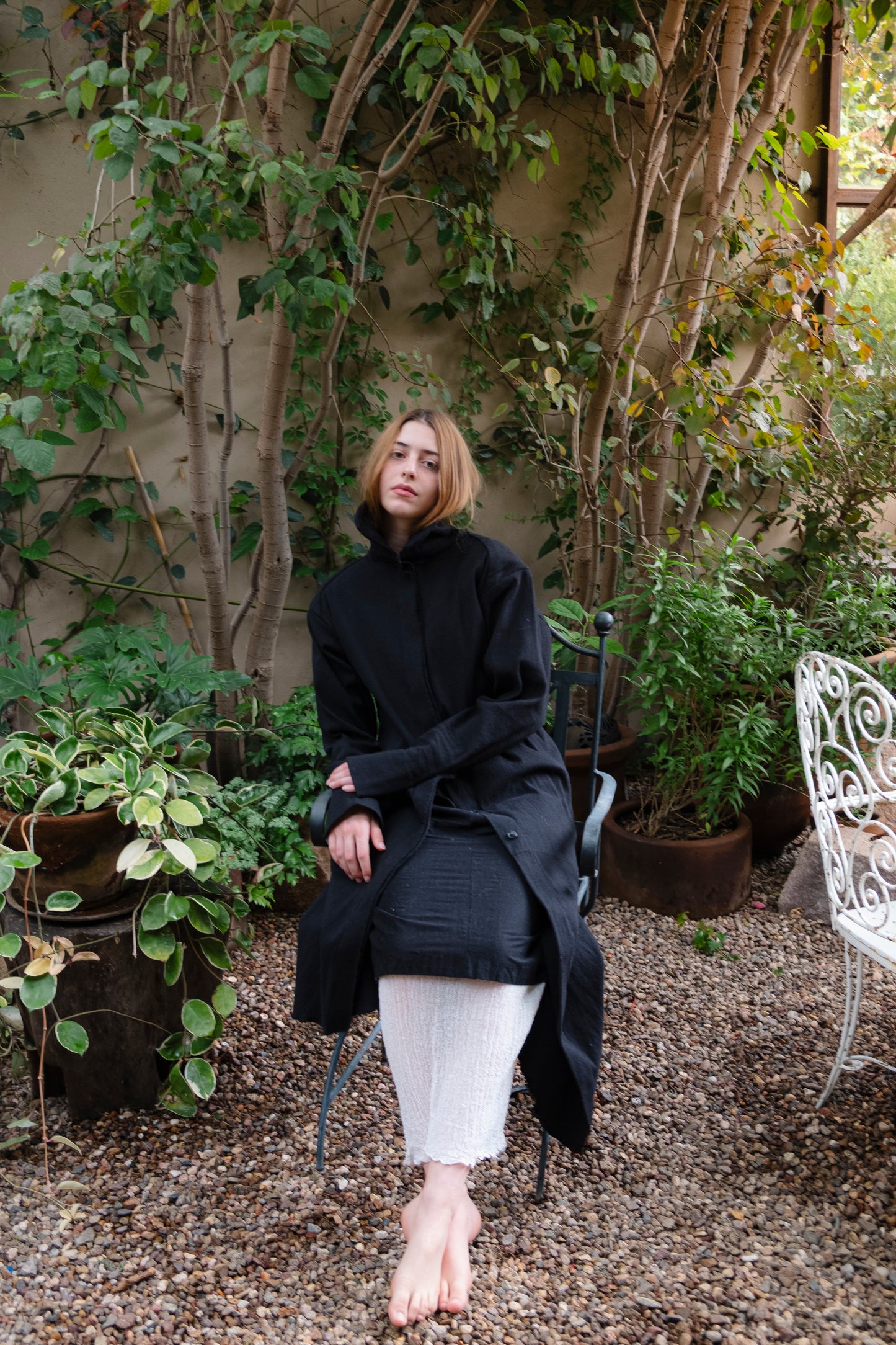 Saco en telar de pedal negro