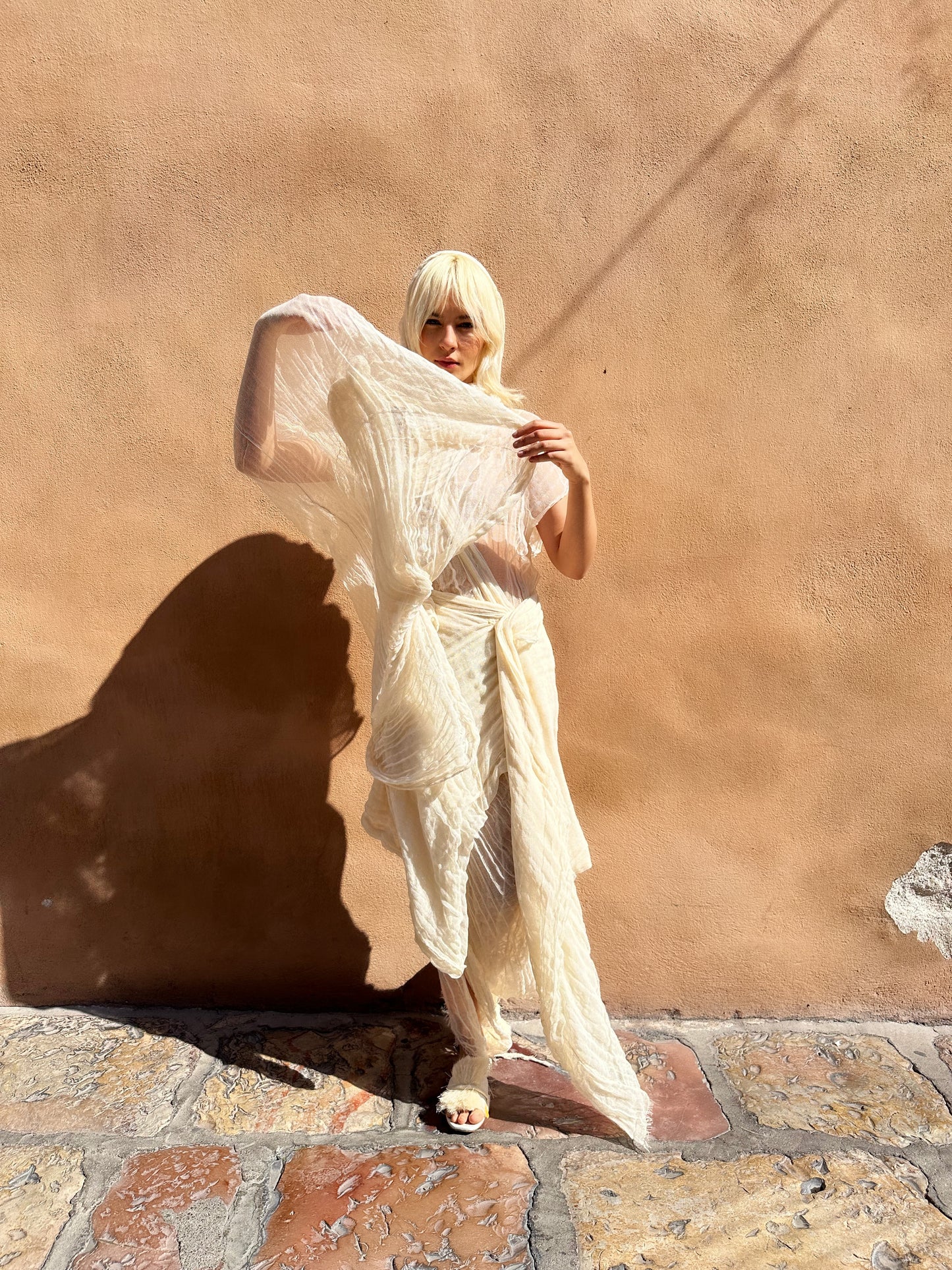 Bufanda manta de cielo en color crudo