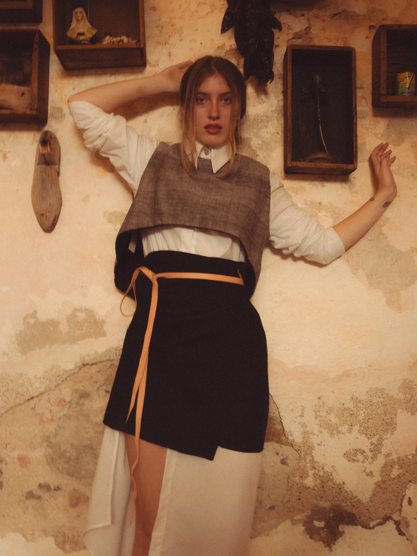 Pareo telar de pedal corto color negro