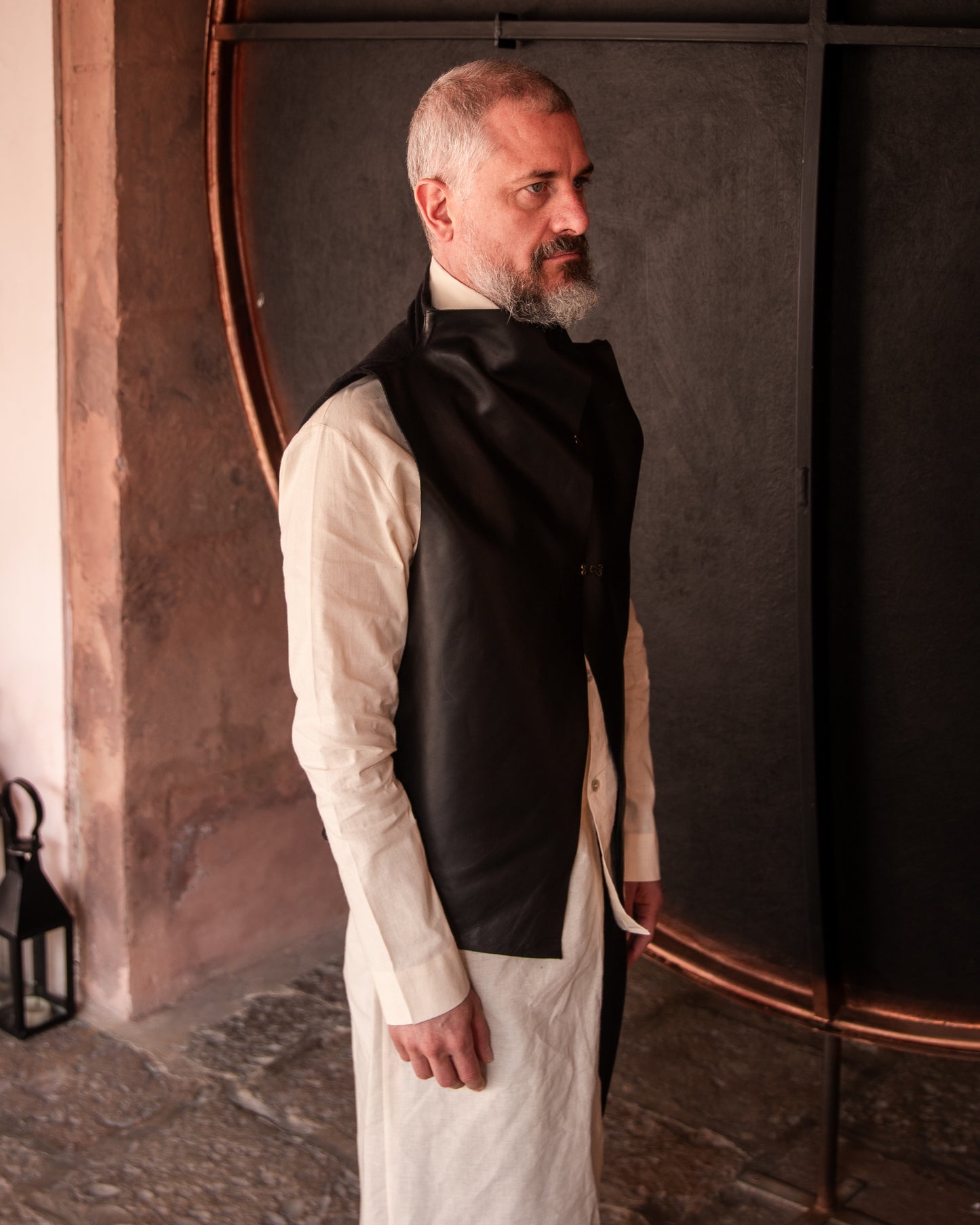 Chaleco de piel cruzado