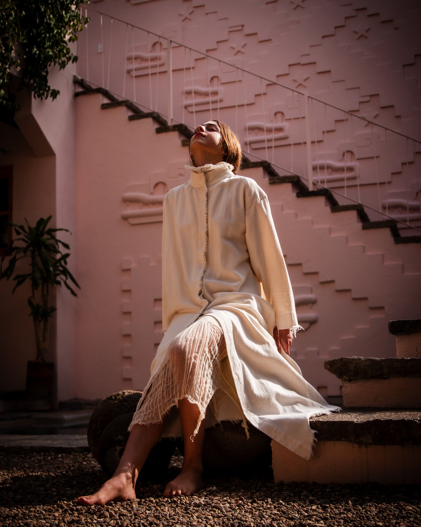 Saco telar de pedal crudo