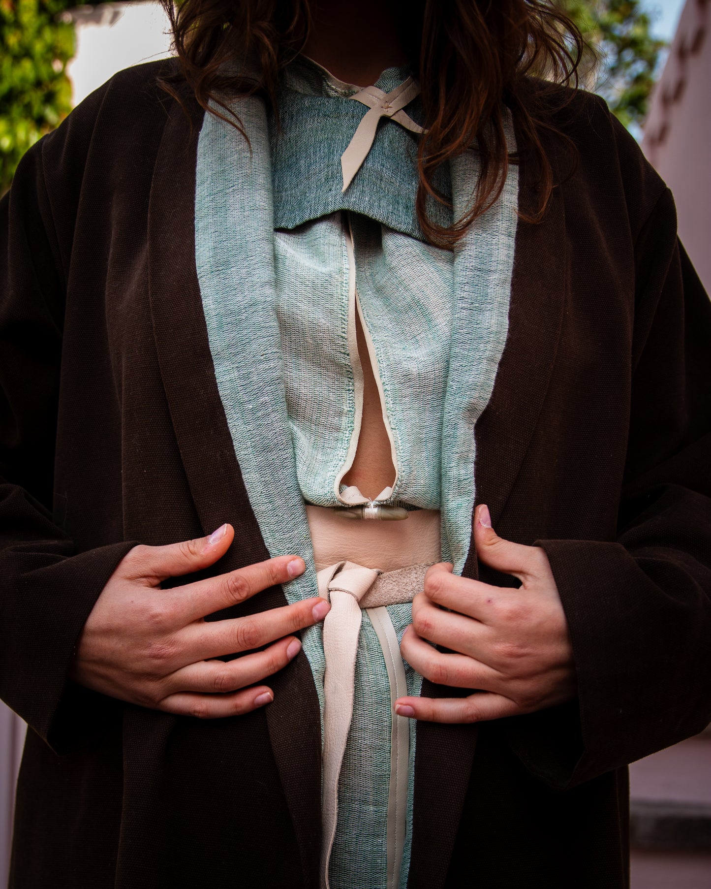 Saco telar de pedal doble vista