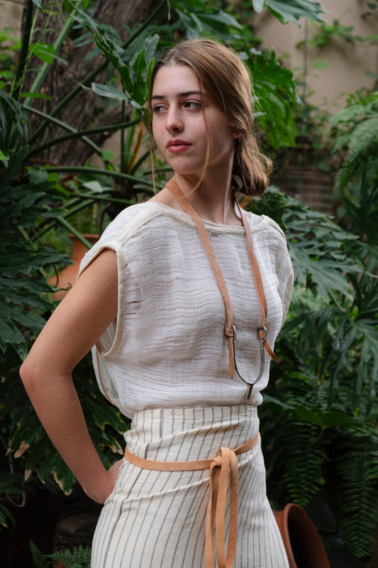Collar espuela, tientos de piel
