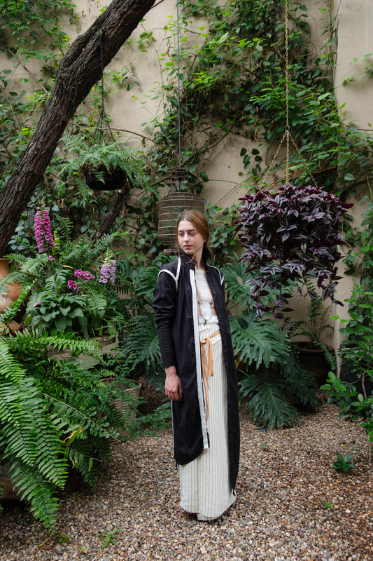 Saco negro bies crudo muselina