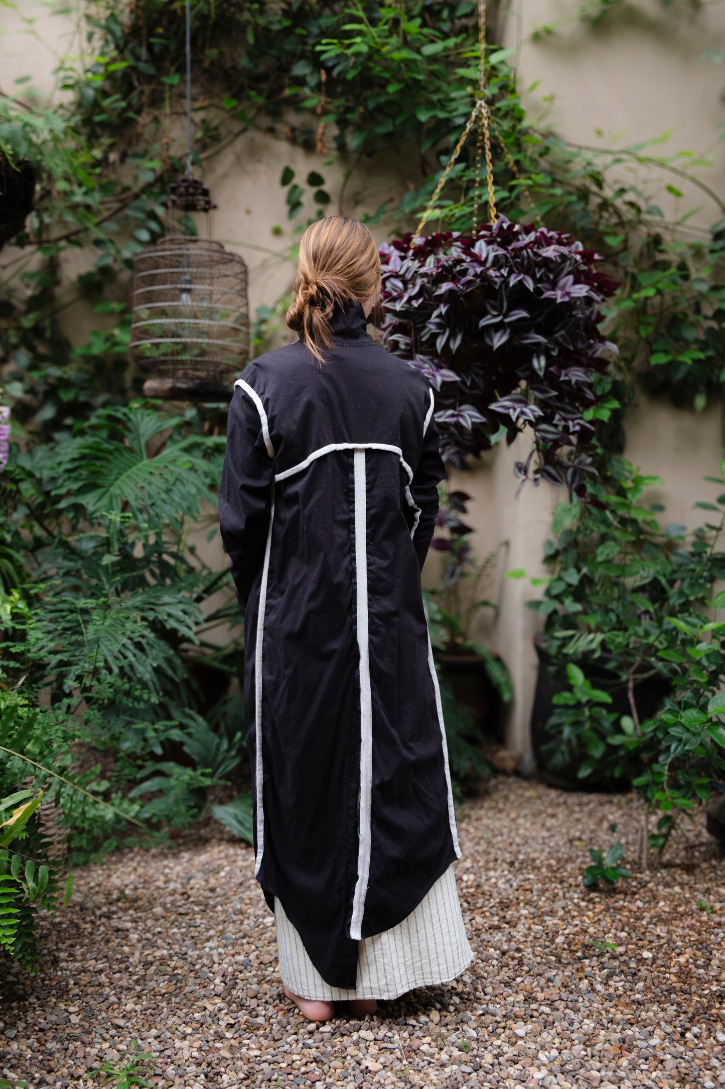 Saco negro bies crudo muselina