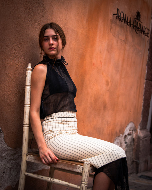 Pareo telar de pedal mediano con rallas