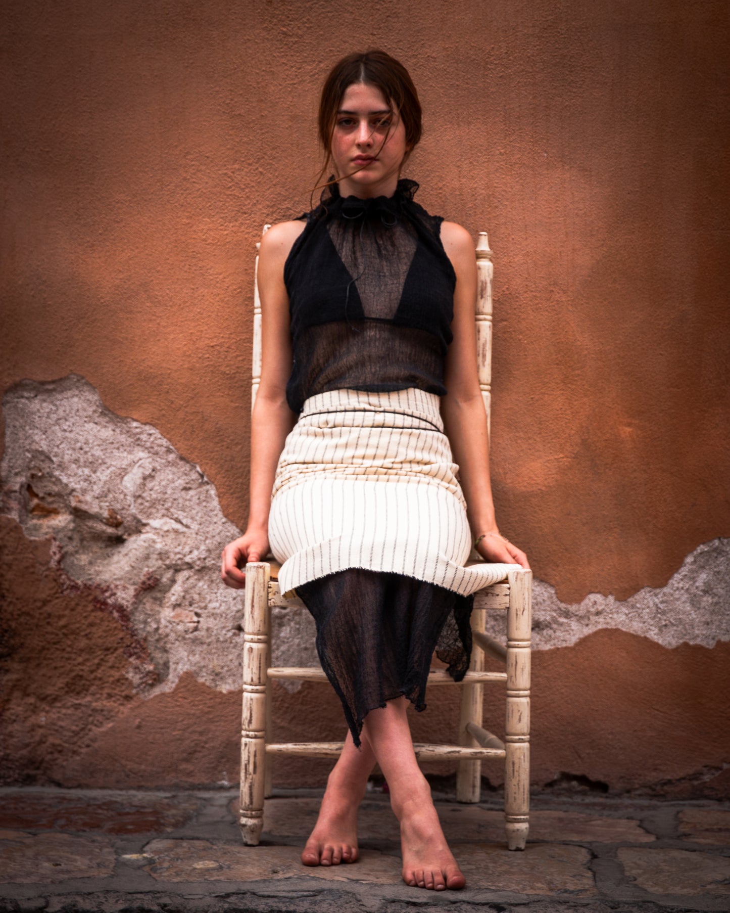 Pareo telar de pedal mediano con rallas