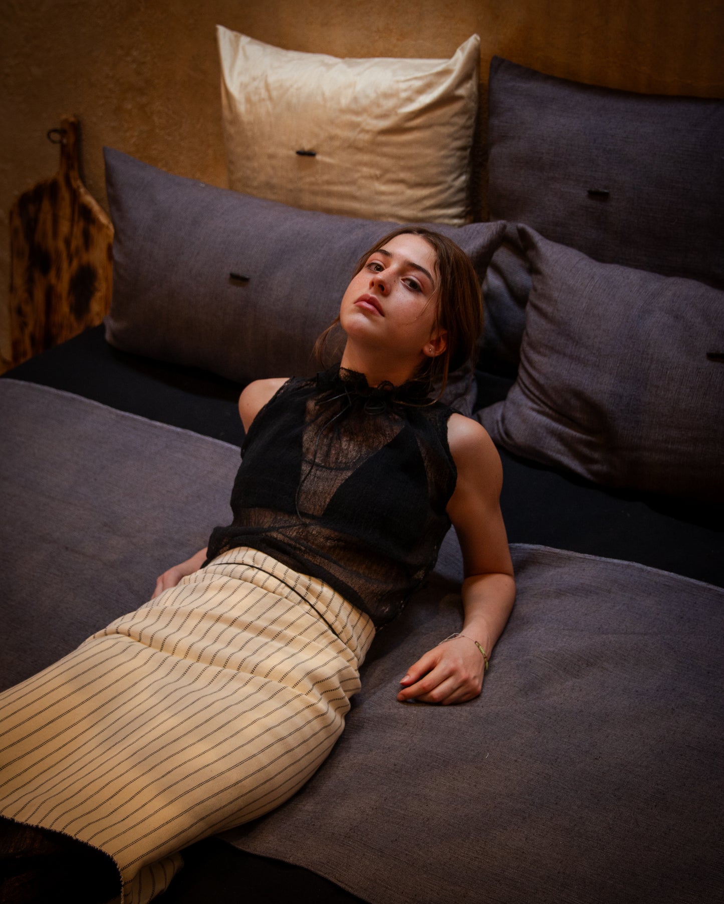 Pareo telar de pedal mediano con rallas