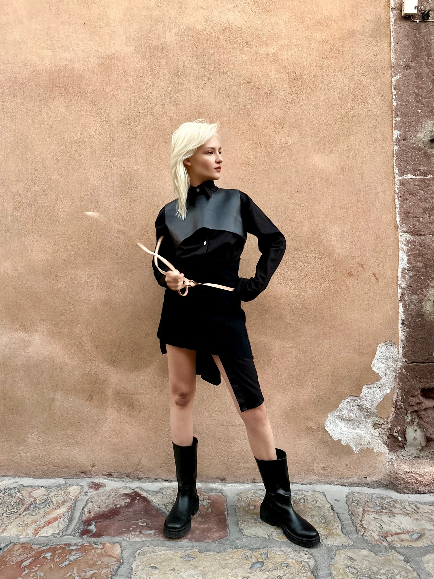 Pareo telar de pedal corto negro