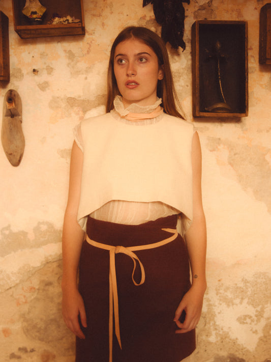 Pareo telar de pedal corto color café