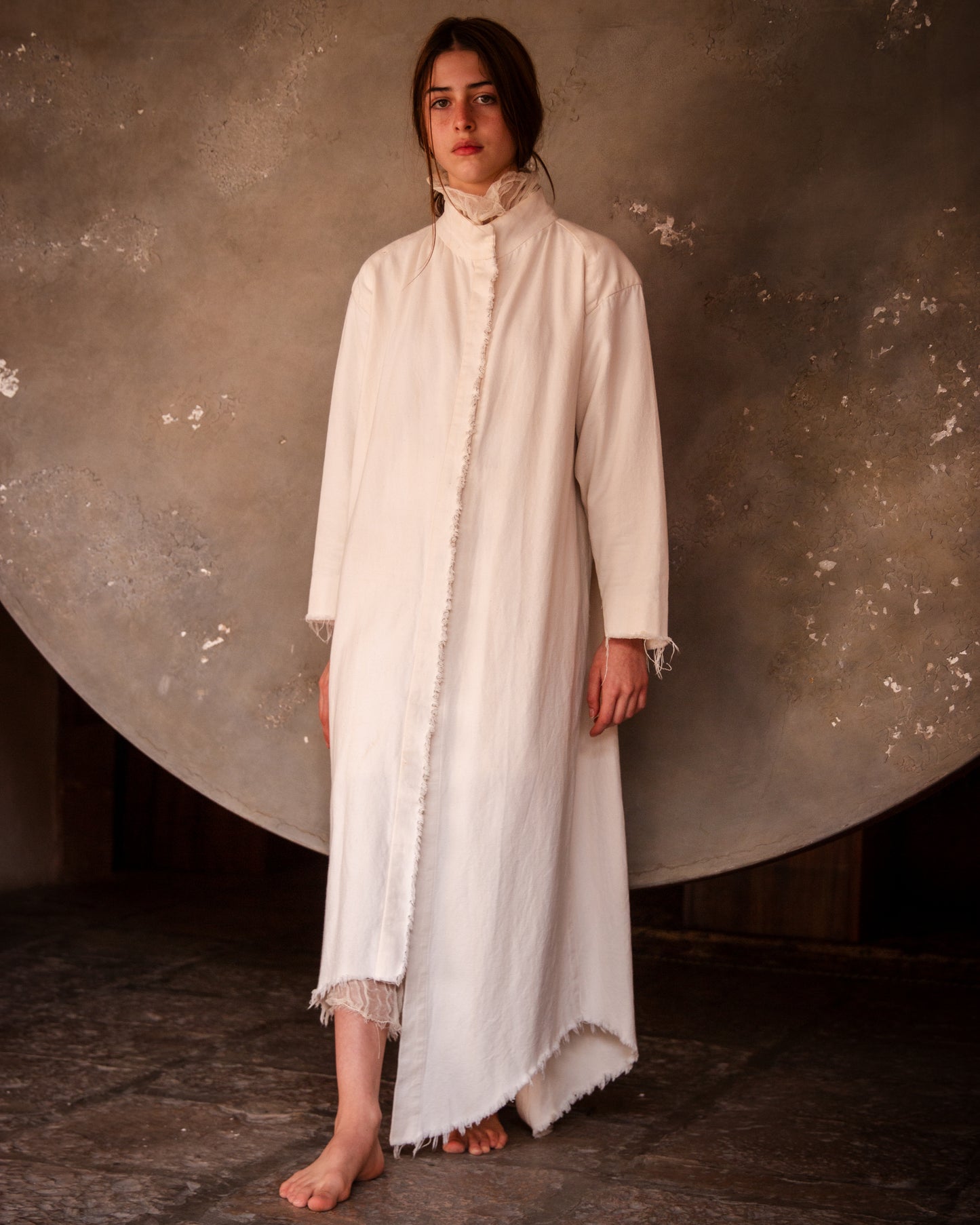 Saco telar de pedal crudo