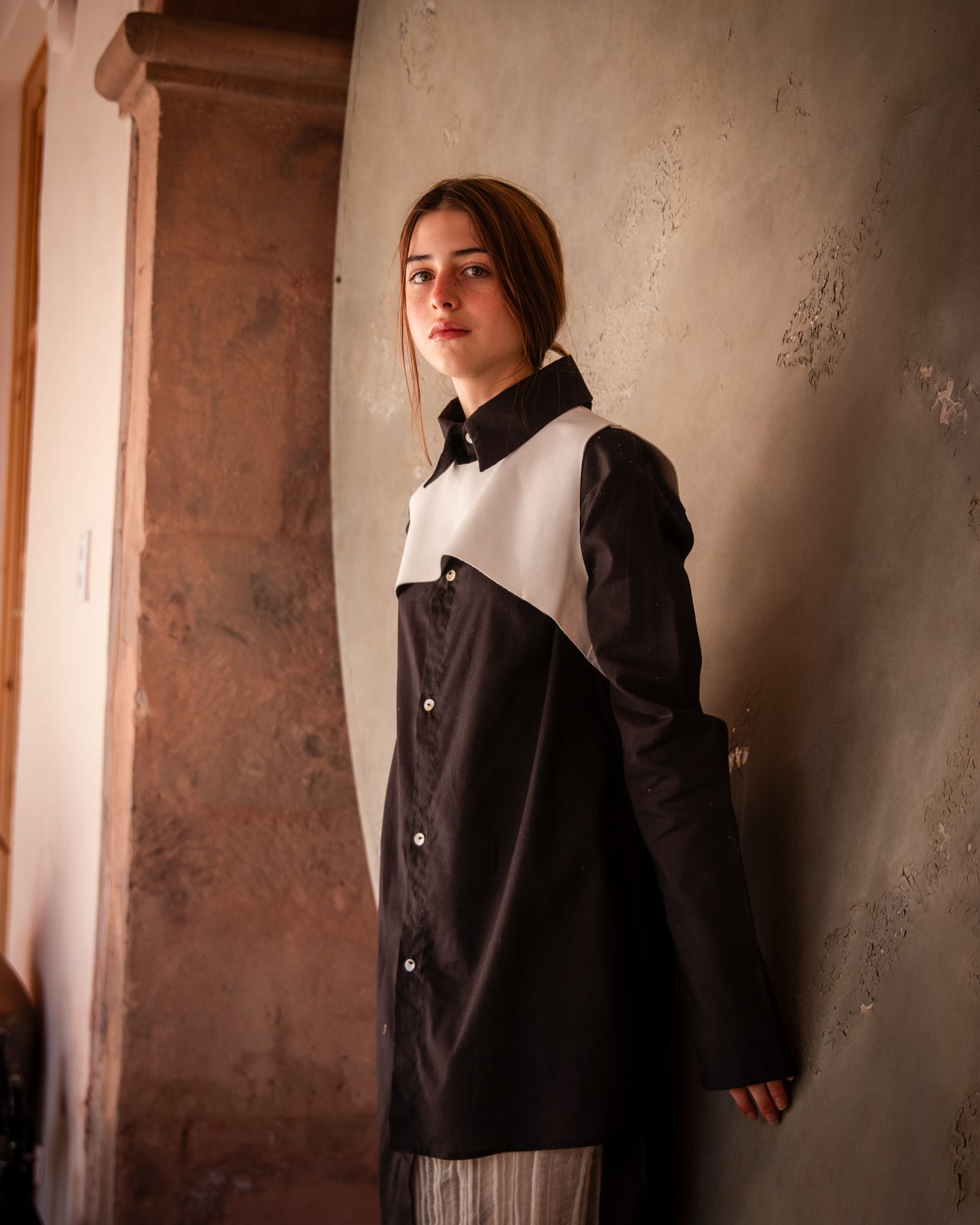 Chaleco de piel color blanco