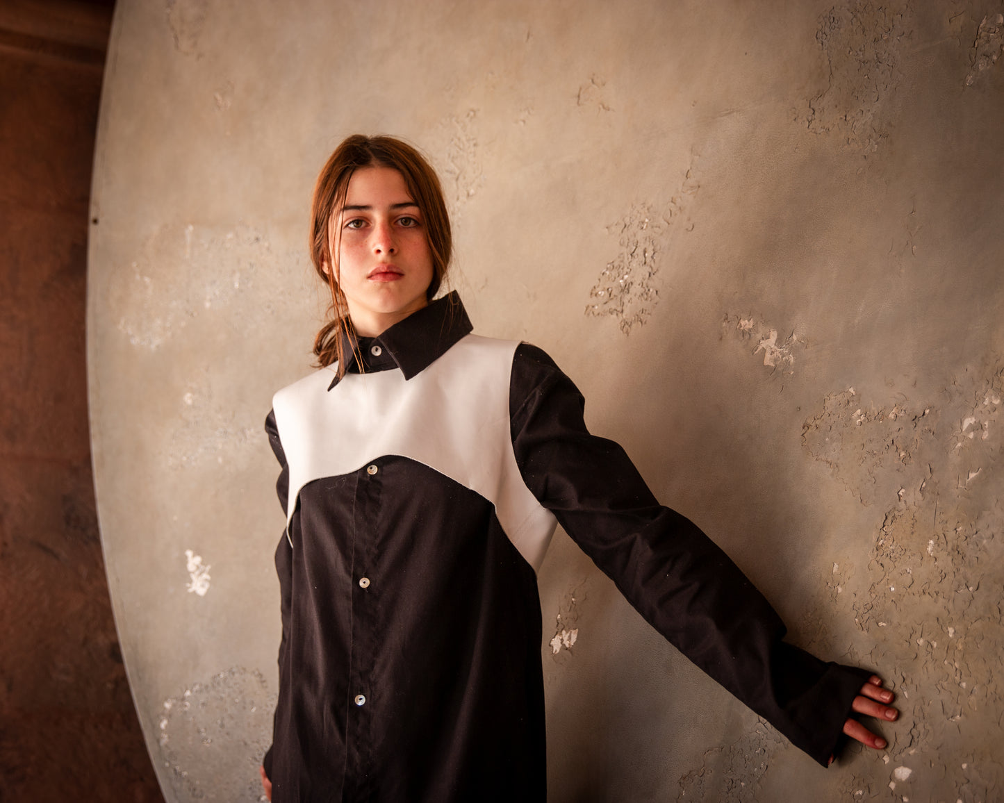 Chaleco de piel color blanco