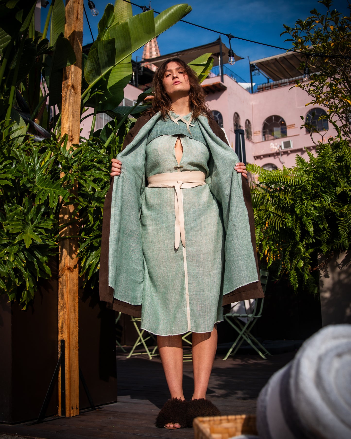 Saco telar de pedal doble vista