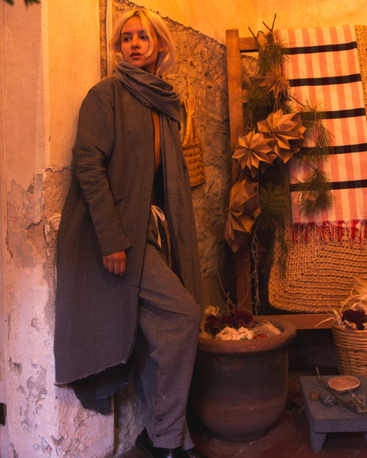 Saco de telar de pedal café