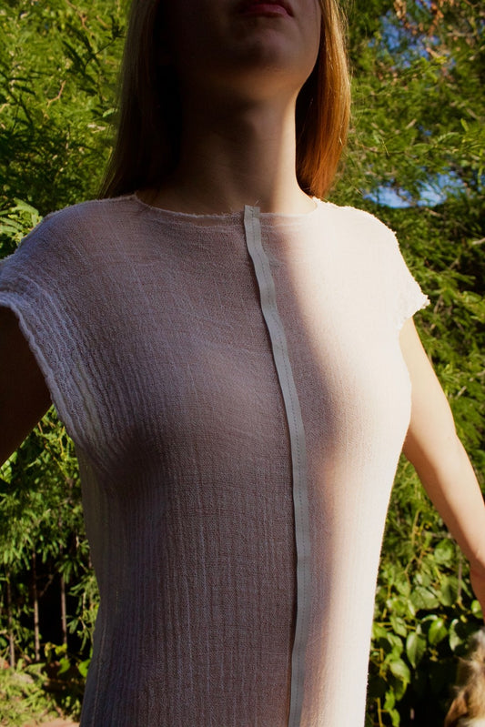 Vestido manta de cielo con detalle de piek