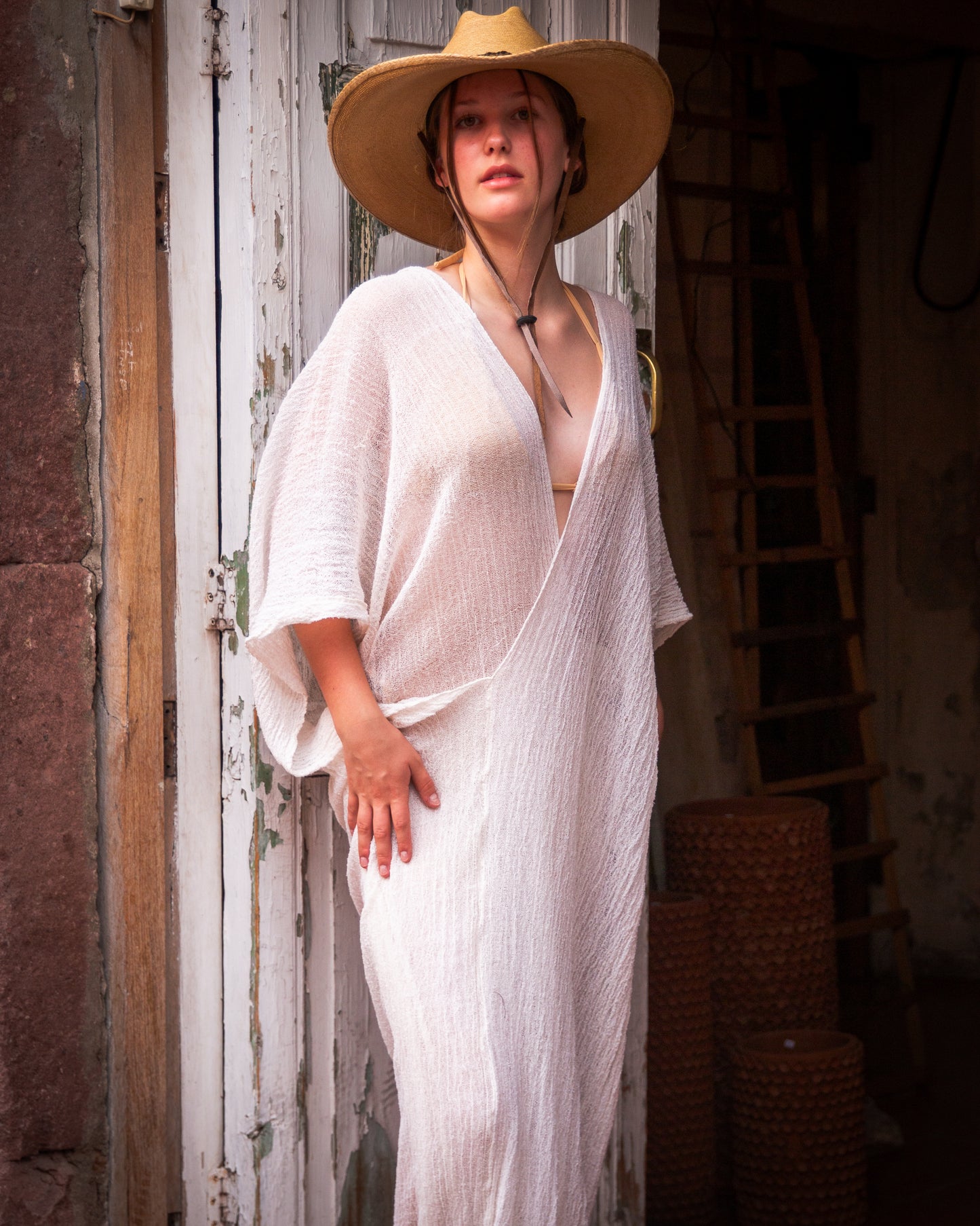 Kaftan de manta de cielo cruzado