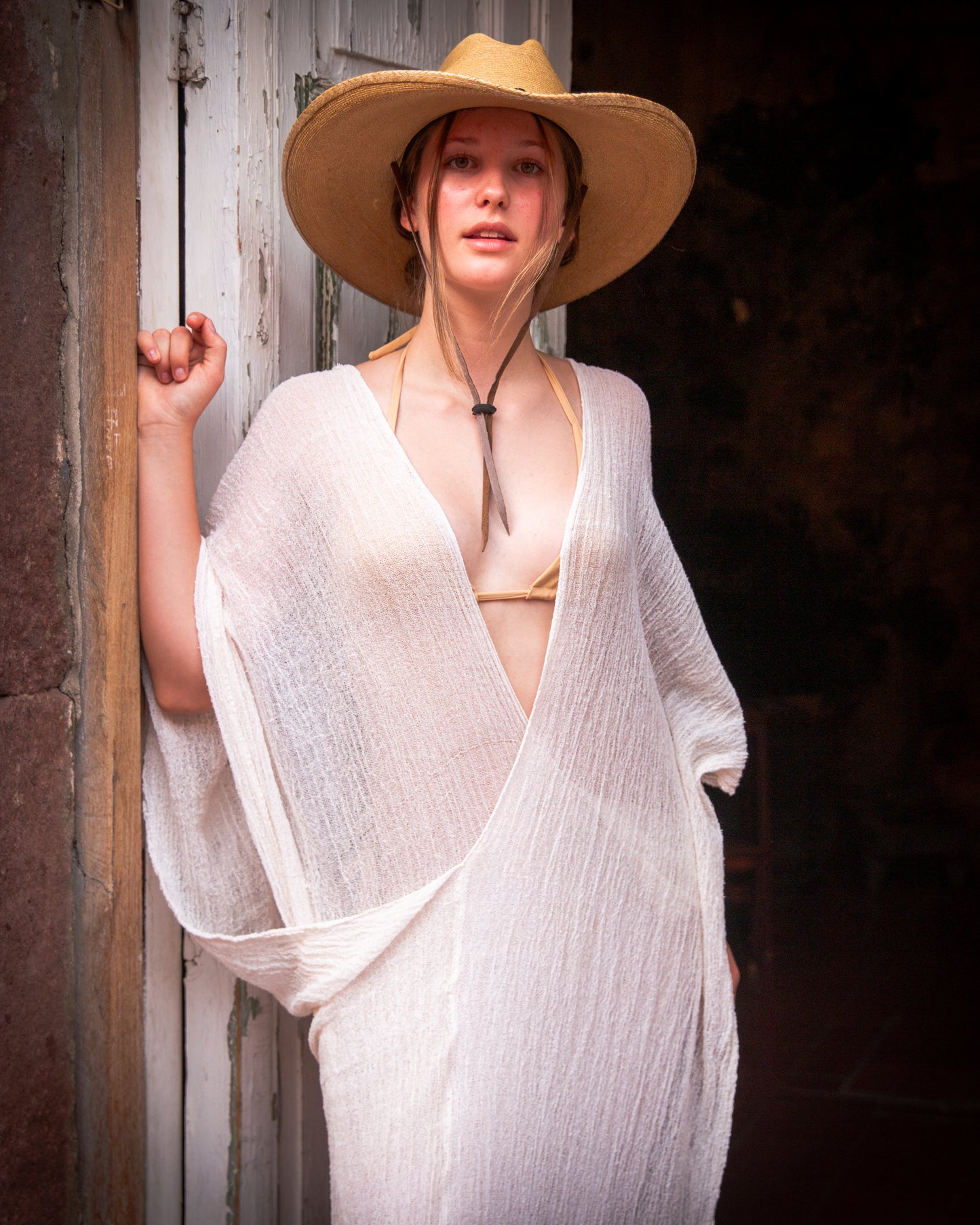 Kaftan de manta de cielo cruzado