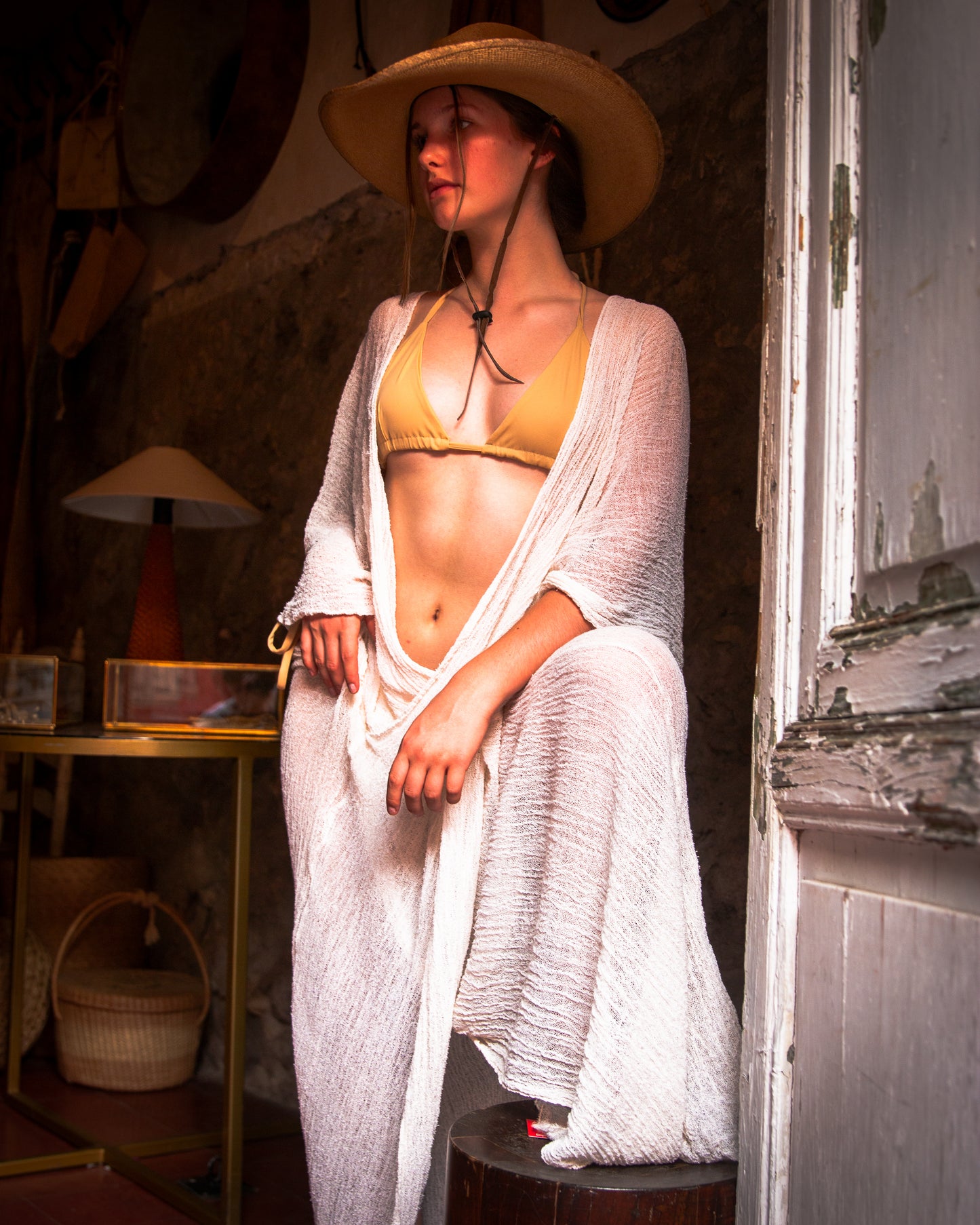 Kaftan de manta de cielo cruzado