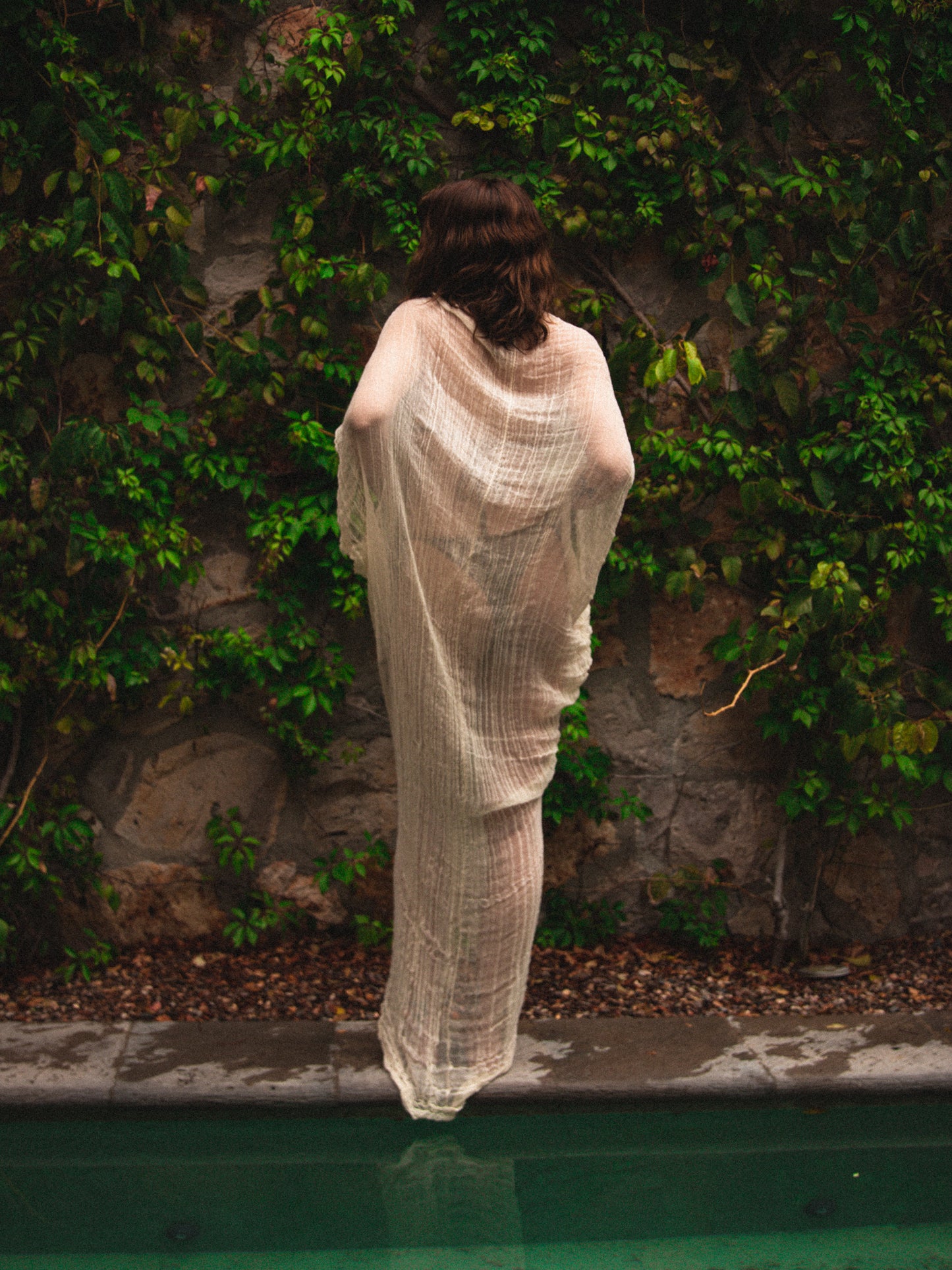 Kaftan de manta de cielo con detalle de botón charro